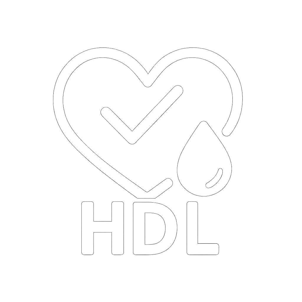 Healthy cholesterol icon in white