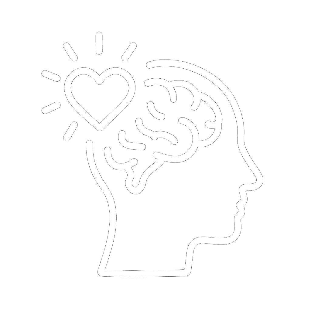 Mental health icon in white