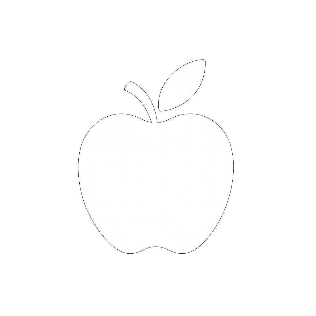 apple the fruit not the tech icon in white