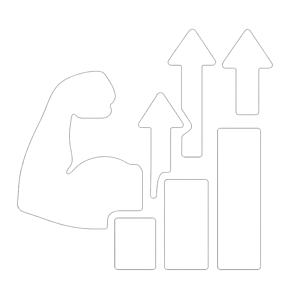 boost productivity icon in white transparent background no words bold not a line drawing