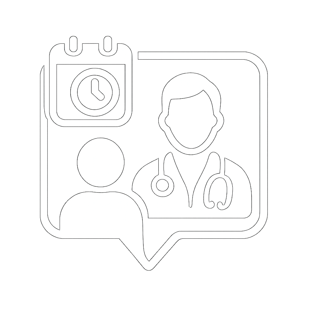 doctor appointment icon in white