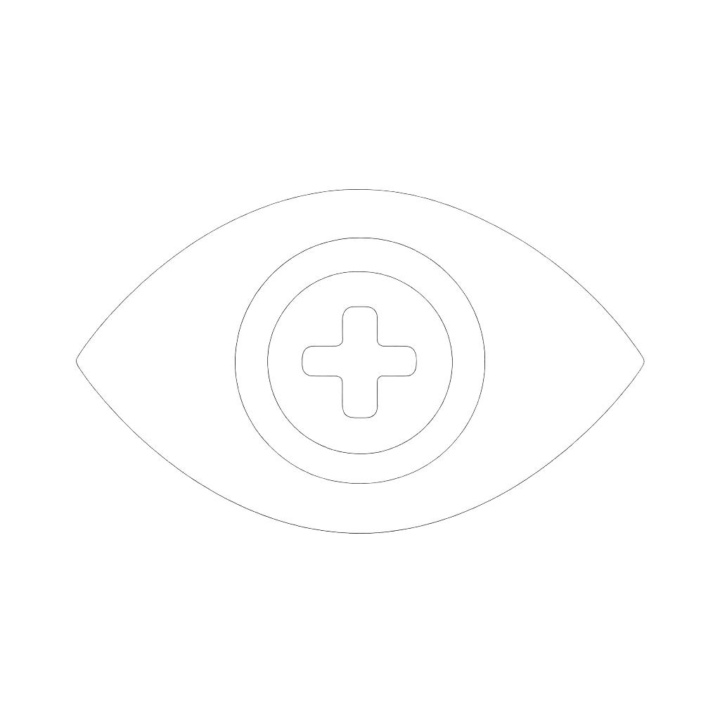 eye icon representing eye health very simple no words filled in not a line drawing white with transparent background-1
