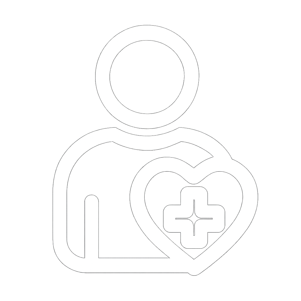 generic health improvement icon in white with transparent background simple bold