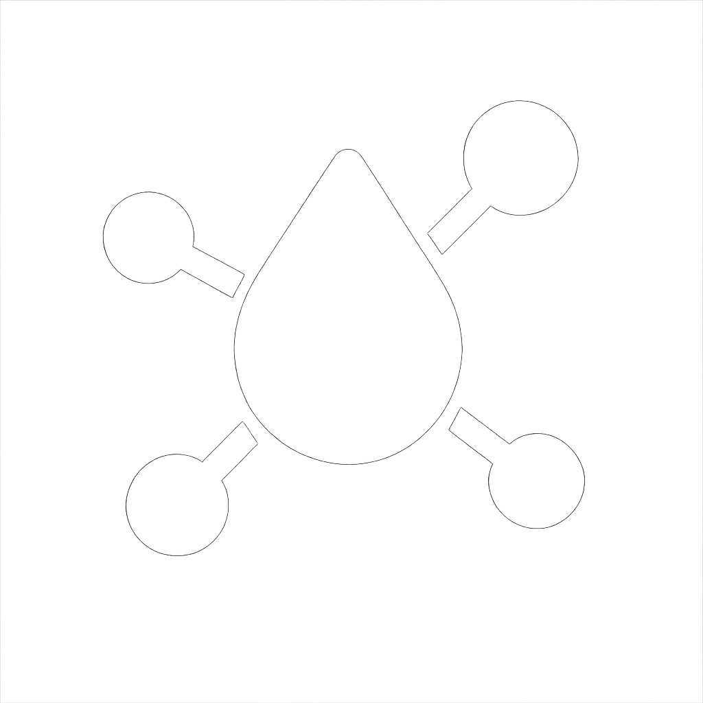 horomone icon in white transparent background filled in not a line drawing now words very simple single iconography-1