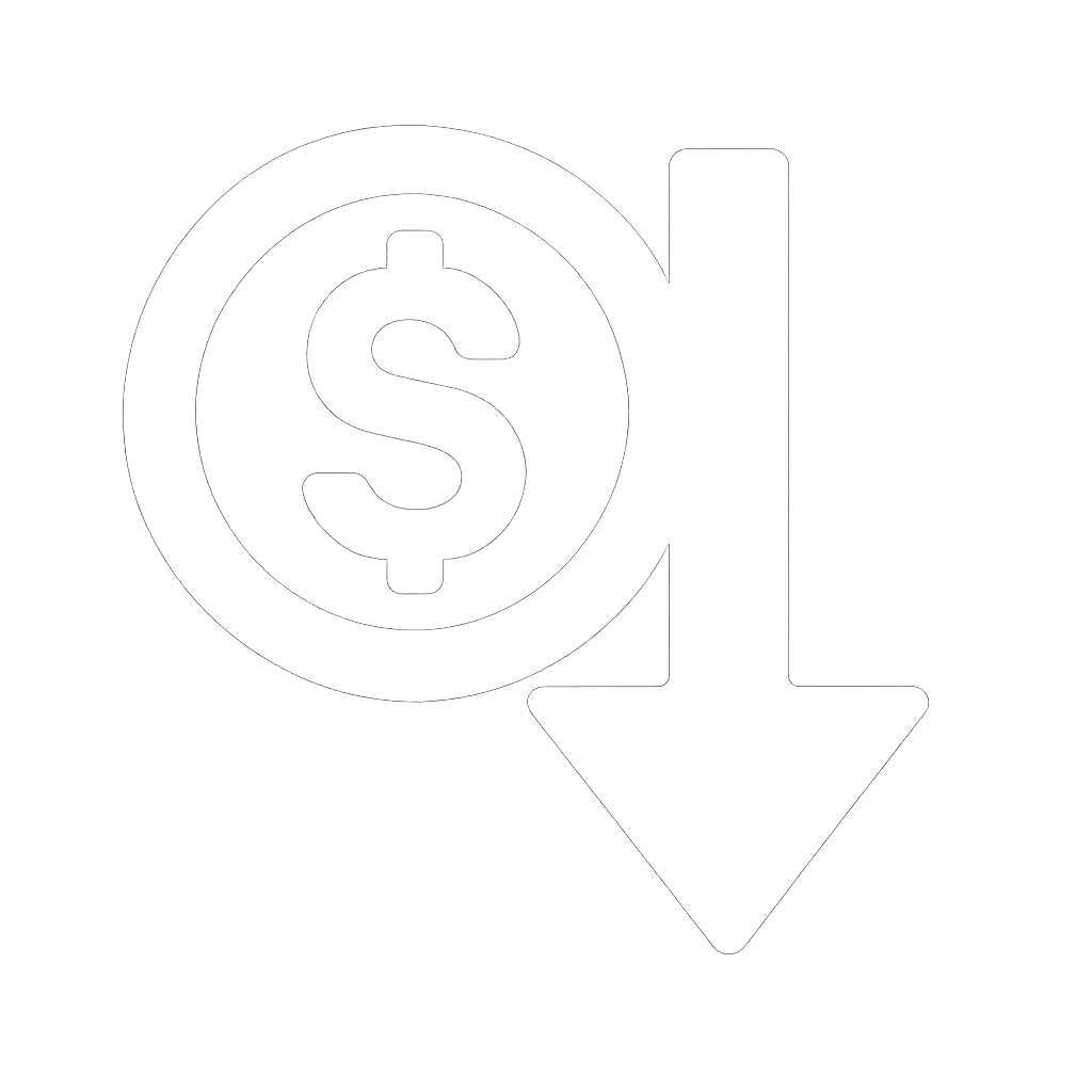 reduce cost icon in white transparent background no words bold not a line drawing-1
