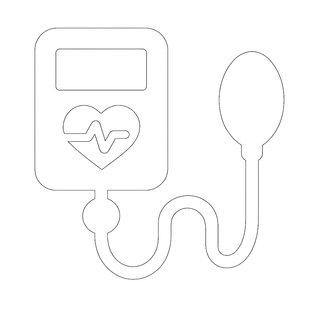 simple blood pressure icon filled in not a line drawing in white with transparent background-1