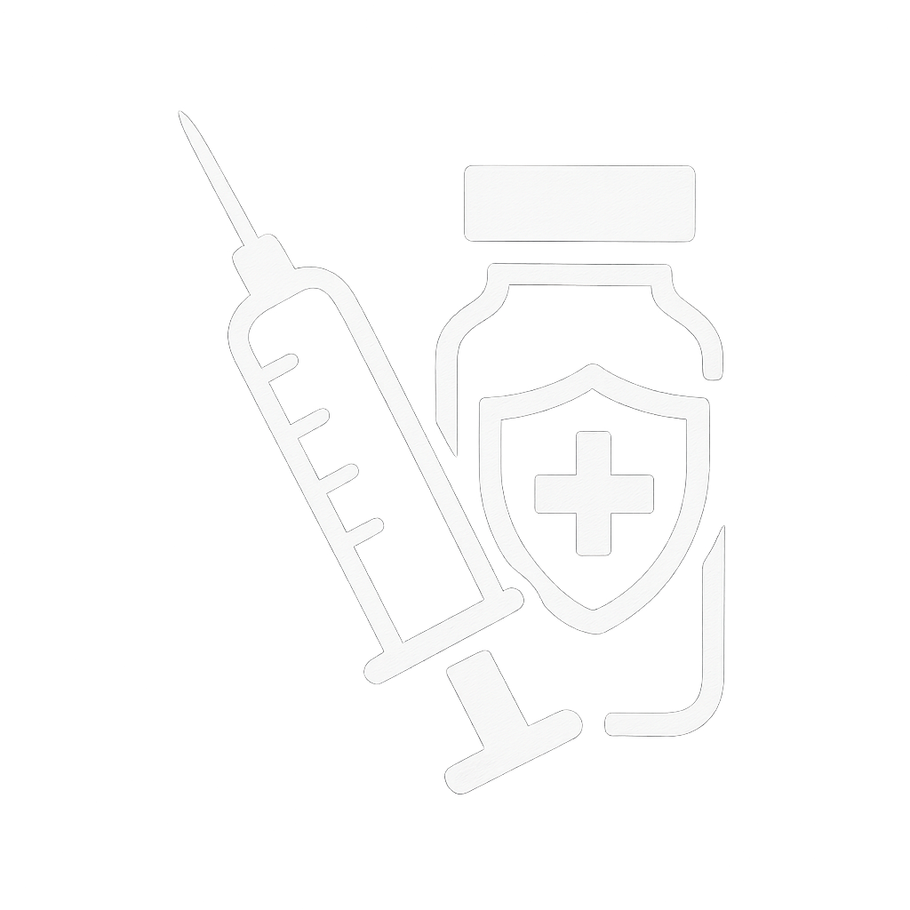 vaccination icon in white